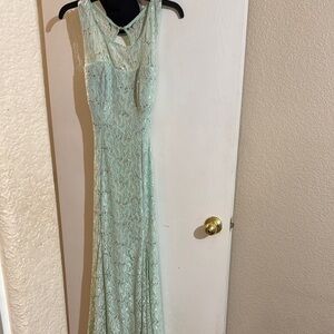 Elegant Mint Green Lace Dress